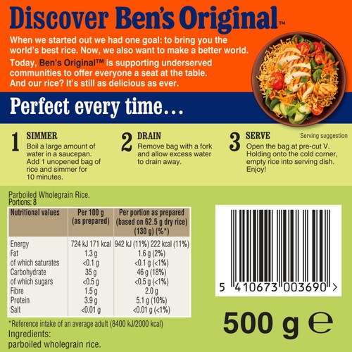 Ben's Original Boil In Bag Wholegrain Rice