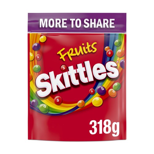 Skittles Vegan Chewy Sweets Fruit Flavoured Sharing Pouch Bag 