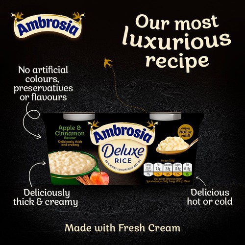 Ambrosia Deluxe Rice Pudding Apple and Cinnamon Pots