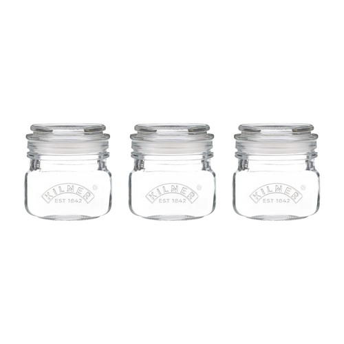 Kilner Square Push Top Jars Set of 3 250ml