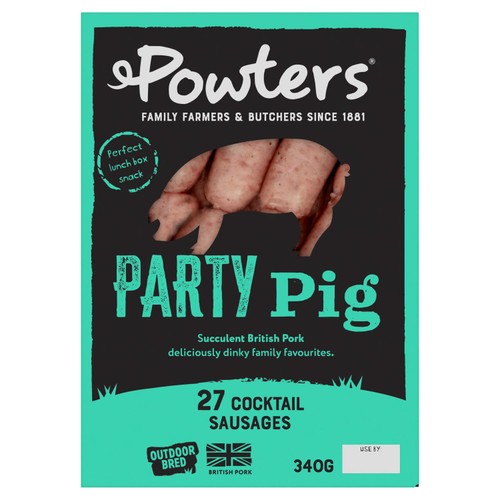 Powters British Outdoor Bred Party Pig 27 Cocktail Sausages