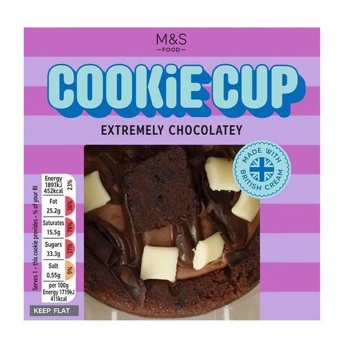 M&S Extremely Chocolatey Cookie Cup Serves 1