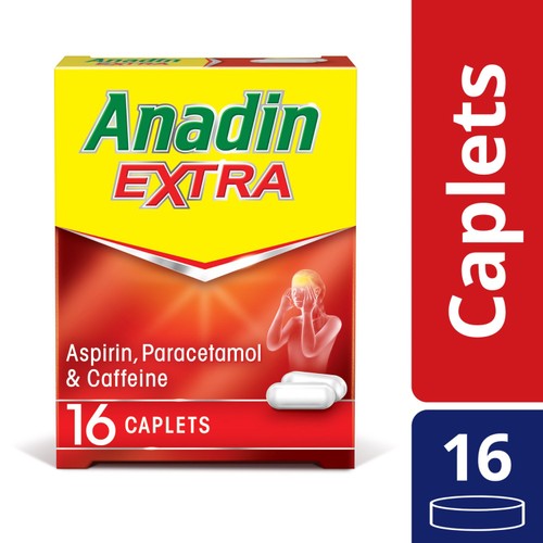 Anadin Extra Aspirin, Paracetamol, & Caffeine Caplets, 16s
