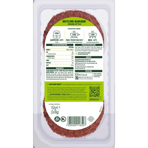 Beyond Meat Plant Based Smash Burger