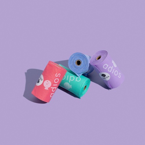 Adios Compostable Dog Poo Bags - Rainbow 