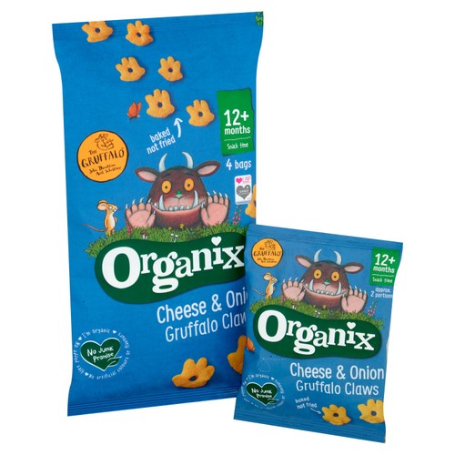 Organix Cheese & Onion Gruffalo Claws Toddler Snacks Multipack 12 months