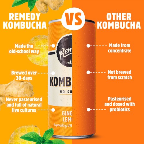 Remedy Kombucha Ginger Lemon