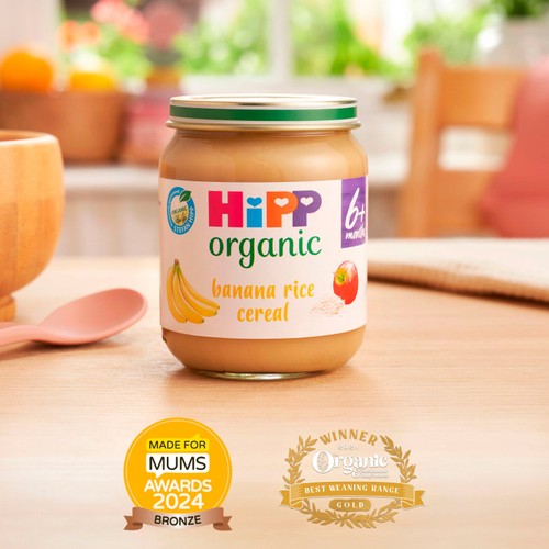 HiPP Organic Banana Rice Cereal Baby Food Jar 4+months
