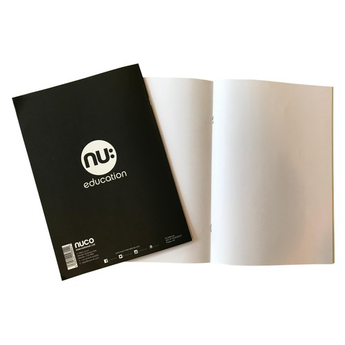 Nu Education A4 Sketchbook Black - Plain Pages