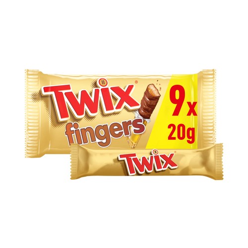 Twix Caramel & Milk Chocolate Fingers Biscuit Snack Bars Multipack
