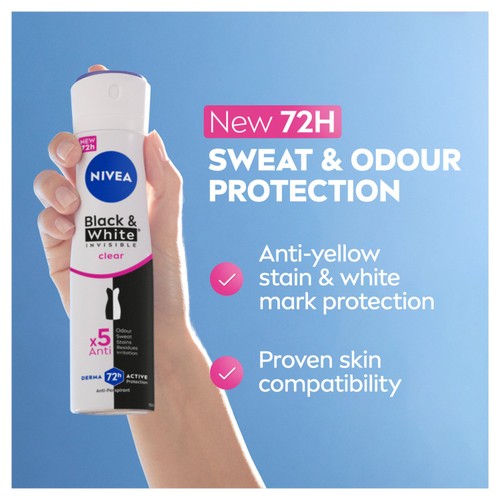 NIVEA Black & White Invisible Clear Anti-Perspirant Deodorant