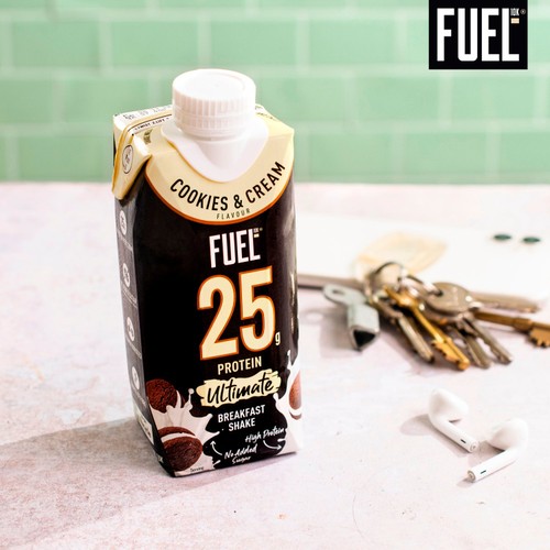 FUEL10K Cookies & Cream 25g High Protein Breakfast Shake Drink