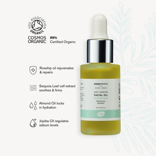 Green People Organic Facial Oil, Anti Ageing, Vegan