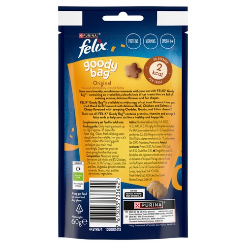 Felix Goody Bag Original Chicken Liver & Turkey Cat Treats 
