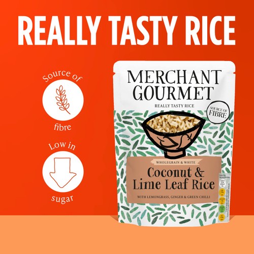 Merchant Gourmet Coconut & Lime Wholegrain & White Microwave Rice 