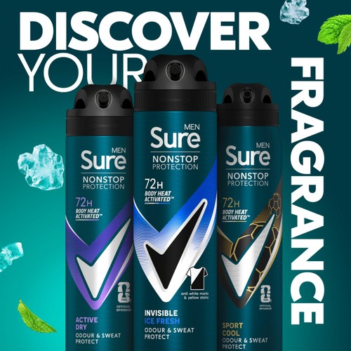 Sure Men 72hr Nonstop Protection Invisible Ice Antiperspirant Deodorant