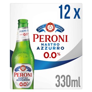 Peroni Nastro Azzurro Beer Lager Bottles 12x330ml