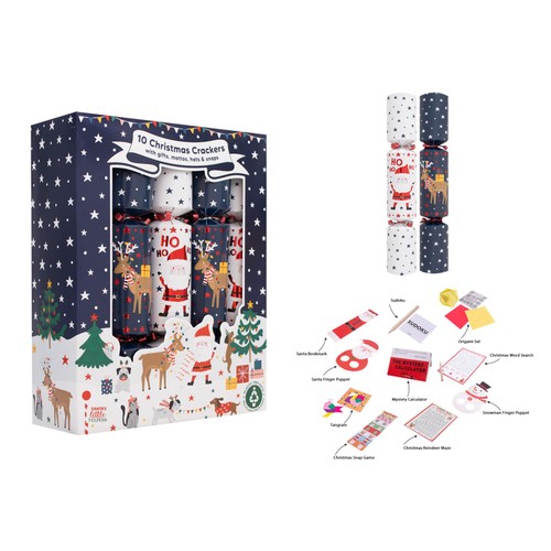 Blue Santa & Helpers Family Crackers