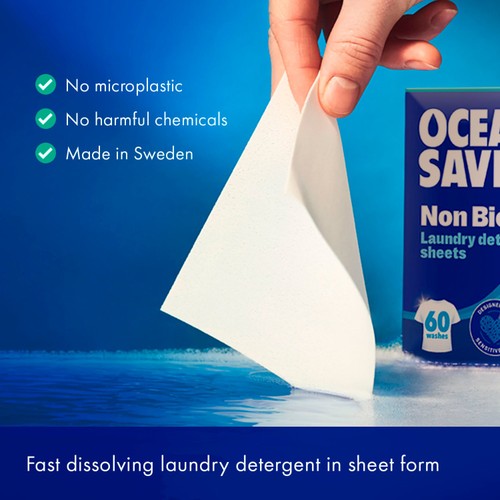 OceanSaver Plastic Free Non-Bio Laundry Detergent Sheets