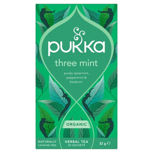 Pukka Organic Three Mint Tea With Peppermint x20Compostable Herbal Tea Bags