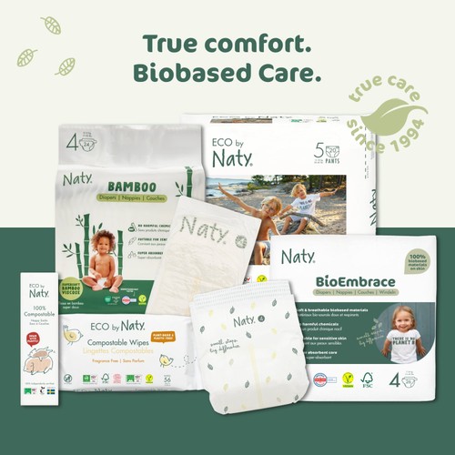 Naty Compostable Wipes Unscented Triple Pack