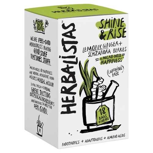 Herbalistas Shine & Rise Herbal Tea with Lemongrass, Ginger & Schizandra