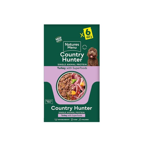 Natures Menu Country Hunter Turkey Wet Dog Food Pouches