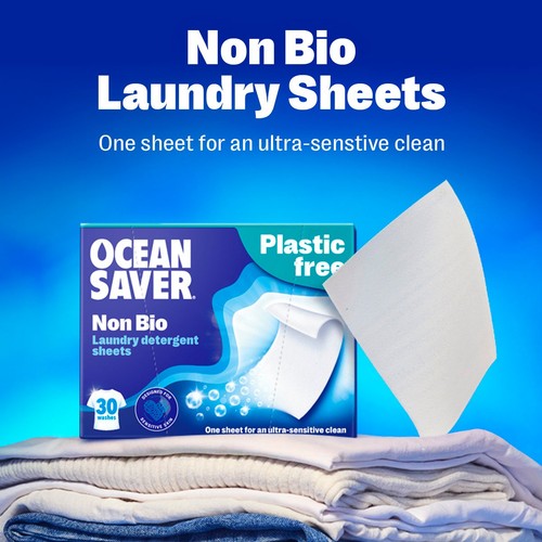 OceanSaver Plastic Free Non-Bio Laundry Detergent Sheets