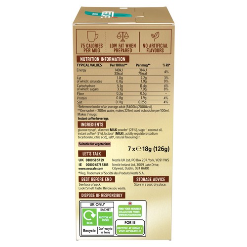Nescafe Latte Instant Coffee 7 Sachets