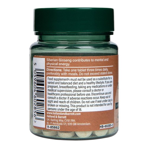 Holland & Barrett Siberian Ginseng 1500mg Tablets