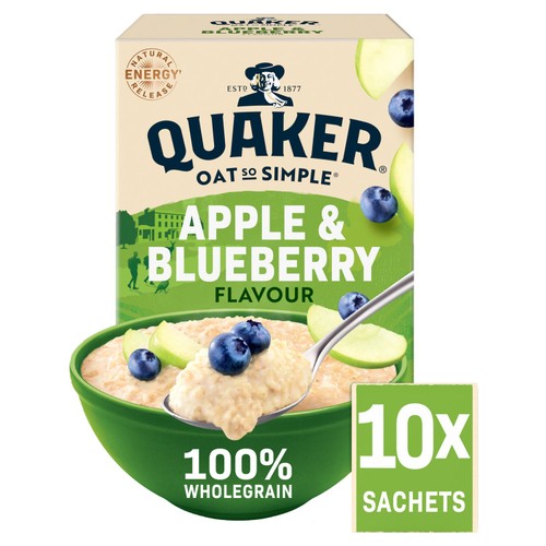 Quaker Oat So Simple Apple Blueberry Porridge Sachets 10 Pack