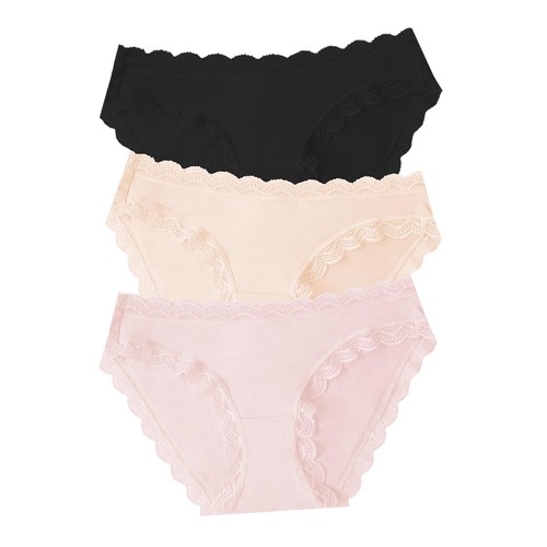 Stripe & Stare Knickers, Pink Basics, S