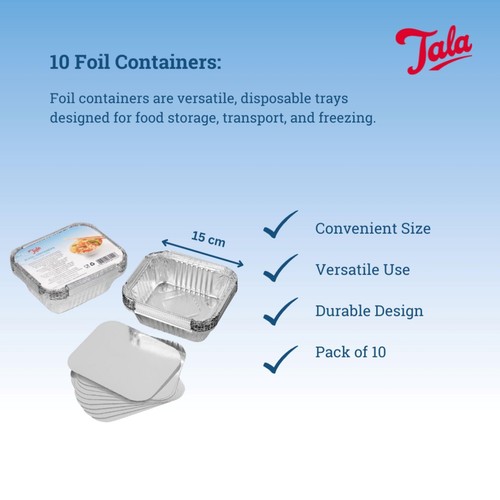 Tala Foil Container with Lids 15cm