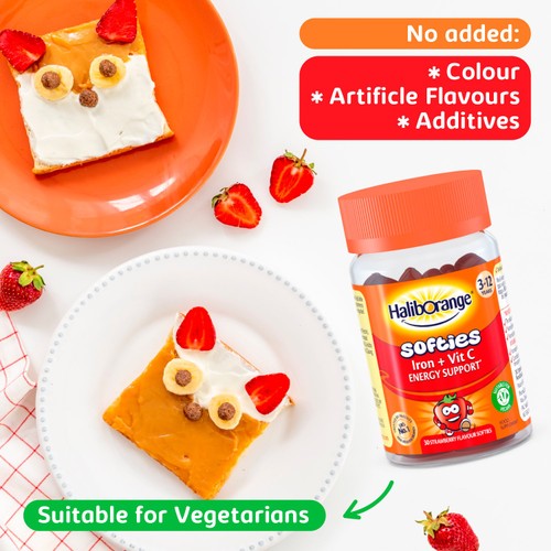 Haliborange Kid's Softies Iron + Vitamin C  Strawberry Gummies 3-12yrs