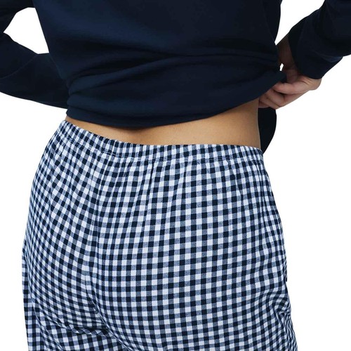 M&S Womens Pure Cotton Printed Long Sleeve Pyjama Set, M, Navy