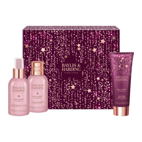 Baylis & Harding Wild Cherry & Vanilla Gift Wrapped Pamper Trio Gift Set