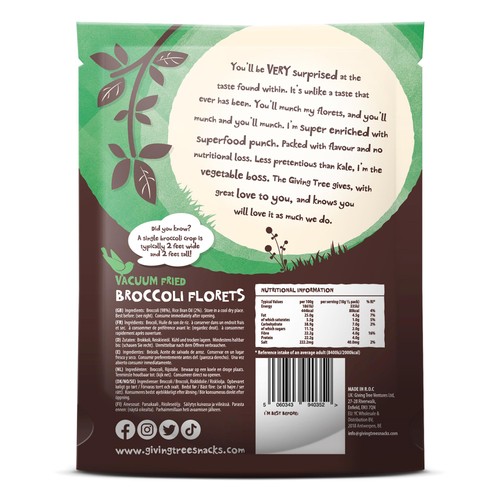 The Giving Tree Vacuum Fried Broccoli Crisps