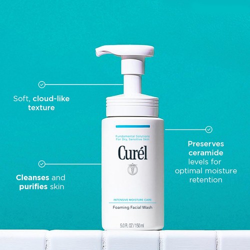 Curel Foaming Facial Wash for Dry, Sensitive Skin