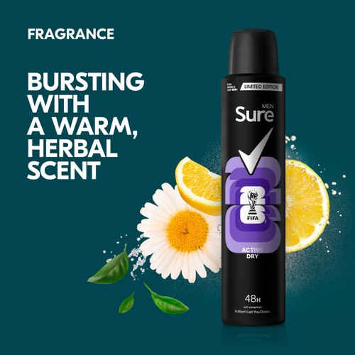 Sure Men Antiperspirant Deodorant Active Dry Aerosol