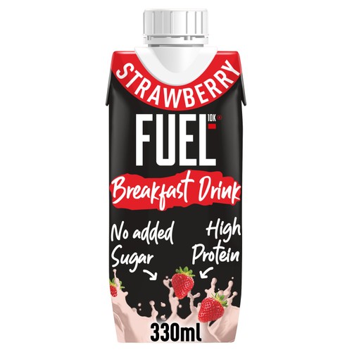 FUEL10K Strawberry High Protein Milk Breakfast Drink