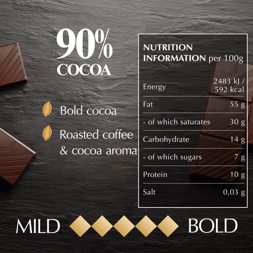 Lindt Excellence Intense Dark 90% Cocoa Chocolate Bar