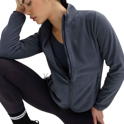 M&S Womens Goodmove Funnel Neck Zip Up Fitted Fleece Jacket, 12, Nightshade