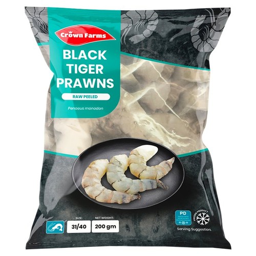 Crown Farms Raw Black Tiger King Prawns