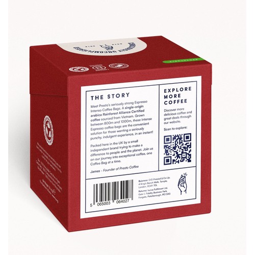 Presto Espresso Intenso Coffee Bags