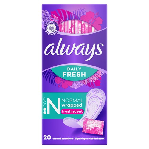 Always Dailies Singles Normal To Go Scented Panty Liners