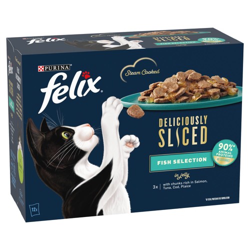 Felix Deliciously Sliced Fish Selection in Jelly Wet Cat Food