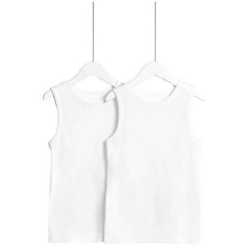 M&S Kids Thermal Vest, 11-12 Years, White, 2 Pack 