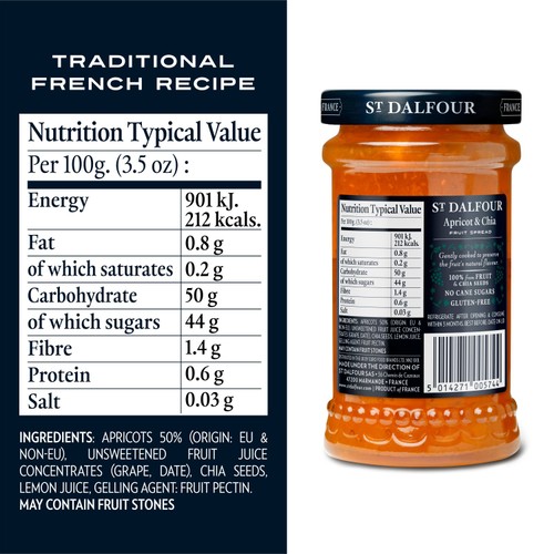 St Dalfour Apricot & Chia Fruit Spread