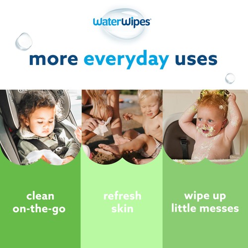 WaterWipes Baby Wipes Sensitive Weaning Plastic Free Wipes 720 Wipes 