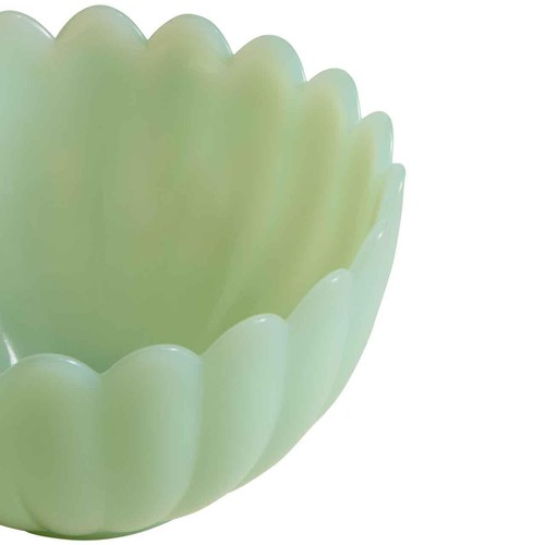 M&S Milk Glass Sundae Dish, Green